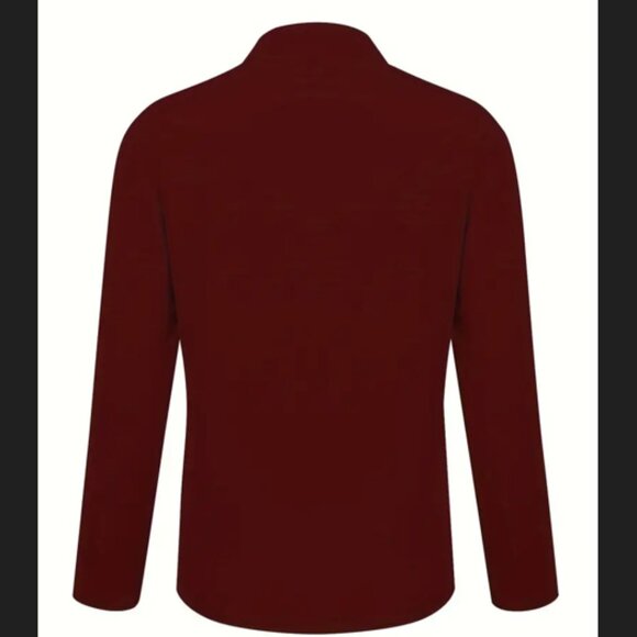 Button Open Front Blazer,cLong Sleeve Blazer Color Burgundy Red Size Large - Picture 2 of 3